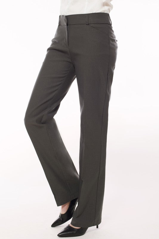 Grey Millennium Boot Cut Stretch Office Trouser Pants – Aquarius Brand