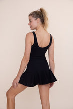 Black Flirty Pleat Active Mini Dress