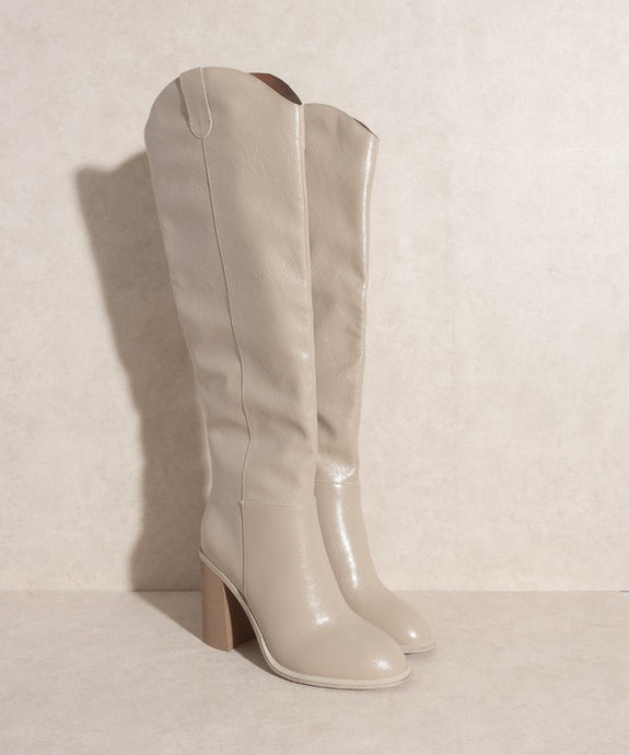 Taupe Oasis Society Stephanie - Knee-high Boots