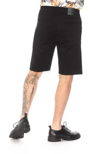 Black Denim Shorts Distressed Rip Slim Skinny