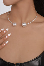 Silver Elegant Big Pearls Collar Necklace