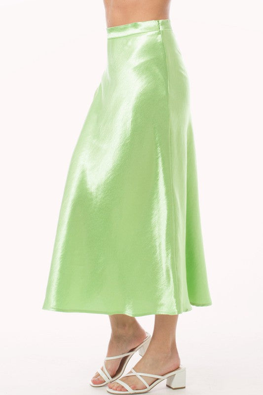 Green 8 Skirt CK LOGO JACQUARD SATIN SKIRT Calvin Klein