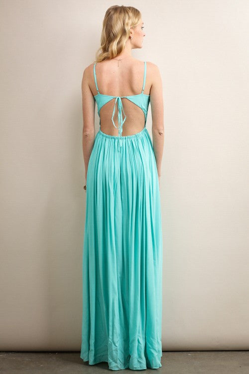 Aqua Open Back & Crochet Top Detail Maxi Dress – Aquarius Brand