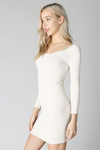 White 3/4 Sleeve Scoop Neck Dress
