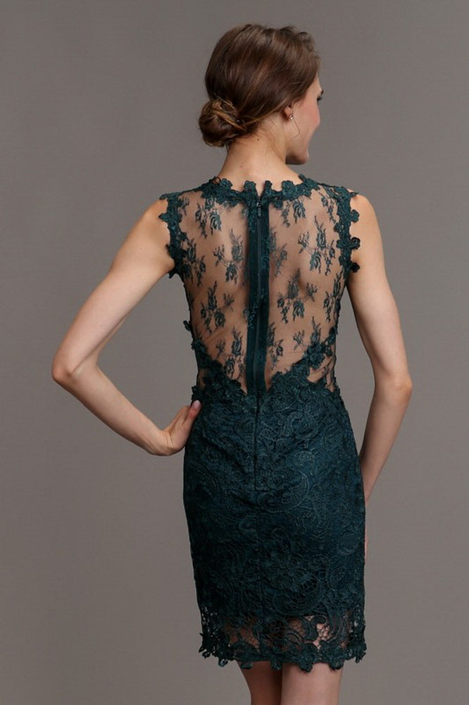 Forest Green Mesh & Lace Cocktail Dress Aquarius Brand Forest Green Mesh & Lace Cocktail Dress Aquarius Brand