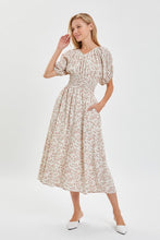 Ivory/Blush Modest Smocked Floral Dress