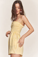 Yellow Gingham Smocked Romper