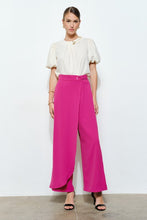 Hot Pink High Waist Wrap Detail Wide Pants