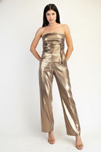 Lt Gold Foiled Crepe Pants