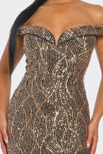Gold Sirene Sequins Maxi Dress