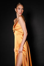 Mango Textured Satin Twist-front Maxi Dress