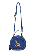 LA Studded Round Shoulder Crossbody Bag/Royal Blue