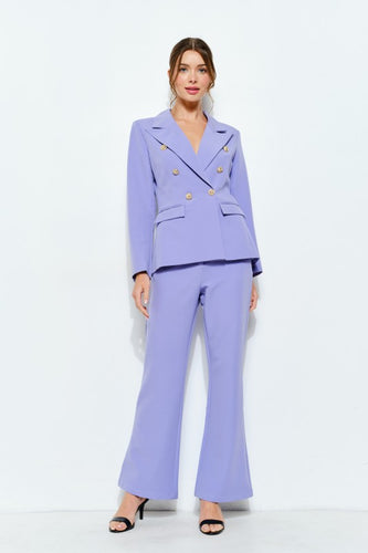 Lavender High-waisted Flared Tailored Pants