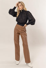 Black Fuzzy Tie-Back Blouse