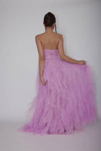 Orchid Strapless Tulle Maxi Dress