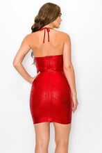 Red Halter Tie Mini Dress