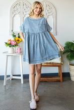 Med Oversize Pleated Denim Short Dress
