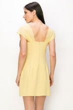 Lime Chiffon Sleeve Big Bow Detail Mini Dress