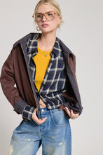 Chocolate Contrast Plaid Barn Jacket