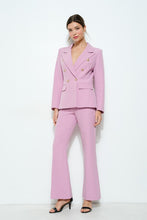 Pink Gold Button Double-breasted Tailored Blazer