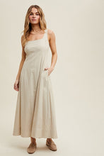 Ecru Cotton A-line Midi Dress