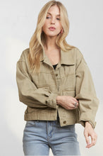 Beige Cropped Utility Pocket Jacket