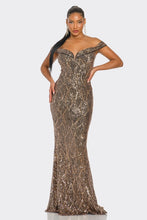 Gold Sirene Sequins Maxi Dress