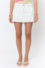 Off White/Black Polka Dot Twill Micro Mini Skirt