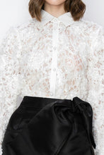 White Long Sleeves Floral Lace Shirt Top