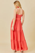 Tomato Smocked Halter Maxi Dress With Belt