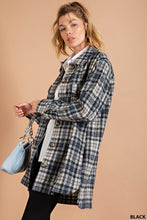 Black Brushed Front And Side Pocket Button Down Shaket