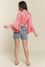 Pink Kimono Sleeve Multi Tie Top
