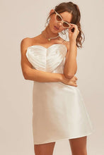 Off White Heart With Mesh Top Mini Dress