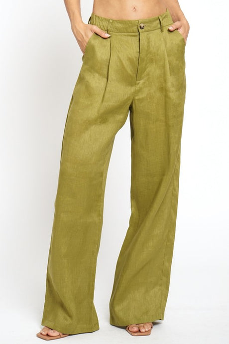 Olive Linen Pleat Plants