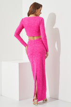 Fuchsia 3pc Set Of Top Cardigan And Skirt