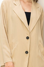 Khaki Right Round Button-Front Oversized Coat