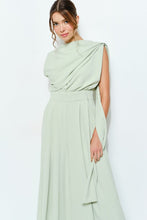 Lt.Green Sleeveless Draped Scarf-neck Jumpsuit