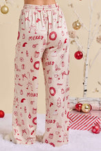 Ivory Multi Cream Holiday Print Pajama Set - Festive Sleepwear