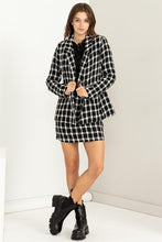 Black Feeling Myself Checkered Double-Button Blazer