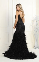 Black Deep V Neck Sleeveless Mermaid Dress