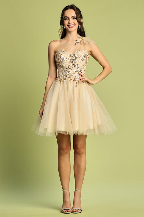 Champagne Sweetheart Prom Princess Dress