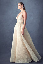 Champagn Lace and Beaded Embroidery Wedding Dress