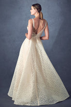 Champagn Lace and Beaded Embroidery Wedding Dress