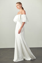 Off White One Shoulder Wedding Dress