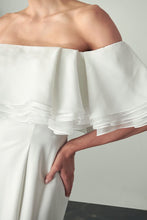 Off White One Shoulder Wedding Dress
