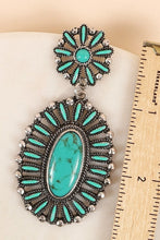 Western Design Oval Natural Stones Earrings