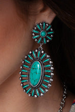 Western Design Oval Natural Stones Earrings
