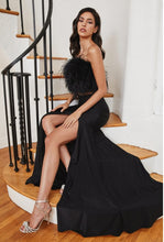 Black Two Piece Feather Dress