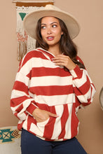 Rust/Ivory Soft Stripe Print Hoodie