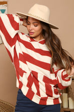 Rust/Ivory Soft Stripe Print Hoodie